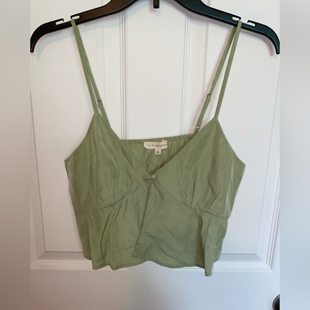 La Hearts Green Camisole